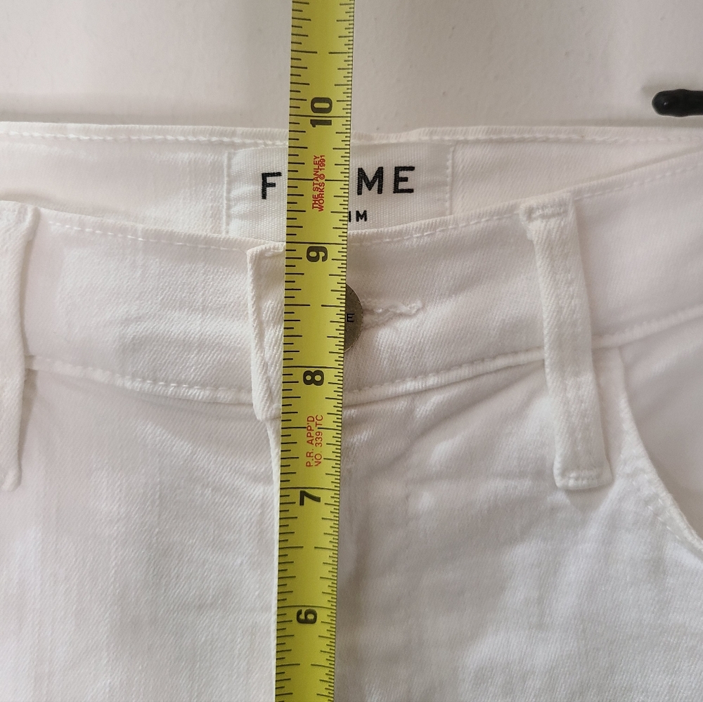 FRAME DENIM White Le High Skinny Distressed Jeans in Blanc Rip Sz 26 - Picture 13 of 14